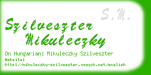 szilveszter mikuleczky business card